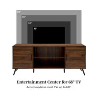Meuble TV à 2 portes de 60 pouces de style moderne du milieu du siècle Middlebrook