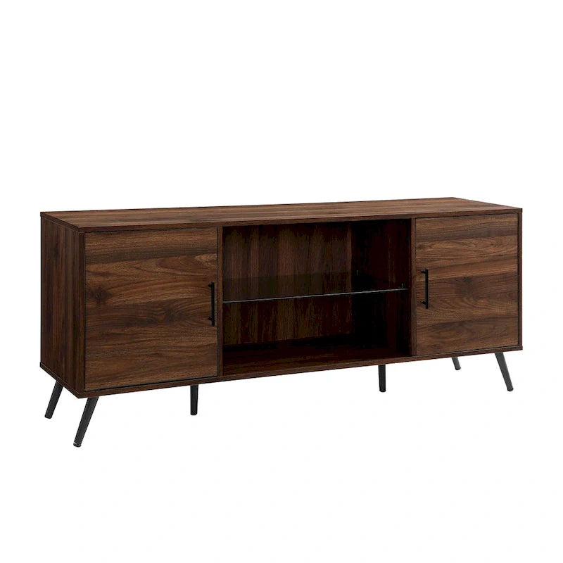 Meuble TV à 2 portes de 60 pouces de style moderne du milieu du siècle Middlebrook