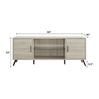 Meuble TV à 2 portes de 60 pouces de style moderne du milieu du siècle Middlebrook
