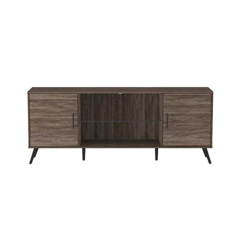 Meuble TV à 2 portes de 60 pouces de style moderne du milieu du siècle Middlebrook