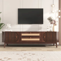Meuble TV en rotin de style ferme moderne