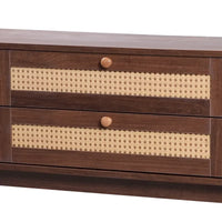 Meuble TV en rotin de style ferme moderne