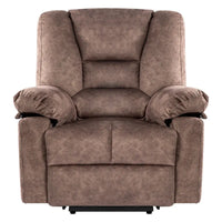 Fauteuil inclinable électrique surdimensionné en velours avec massage, chauffage, poches