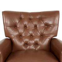 Fauteuil inclinable à bascule arrière, repose-pieds, dossier à boutons, clous décoratifs