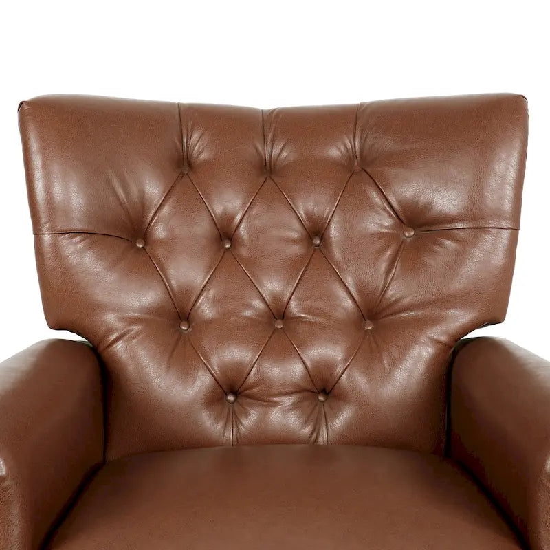 Fauteuil inclinable à bascule arrière, repose-pieds, dossier à boutons, clous décoratifs