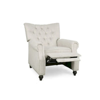 Fauteuil inclinable à bascule arrière, repose-pieds, dossier à boutons, clous décoratifs