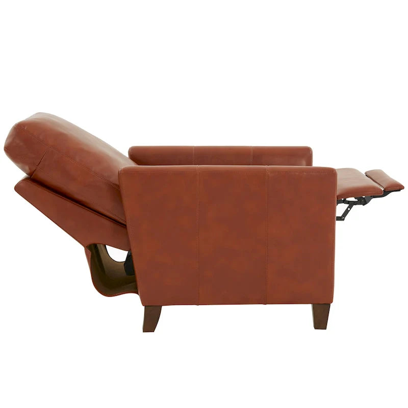 Pablo Fauteuil inclinable moderne en similicuir caramel