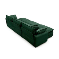 Canapé sectionnel modulable convertible 6 pièces en velours côtelé avec 3 ottomans amovibles et 5 coussins, combinaison libre
