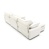 Canapé sectionnel modulable convertible 6 pièces en velours côtelé avec 3 ottomans amovibles et 5 coussins, combinaison libre