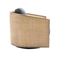 Fauteuil club pivotant à 360° en tissu noir carbone 30.12 avec cadre en bois dur robuste
