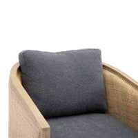 Fauteuil club pivotant à 360° en tissu noir carbone 30.12 avec cadre en bois dur robuste