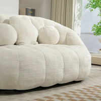 Fauteuil de détente blanc 63.78 rembourré en chenille avec mousse haute densité