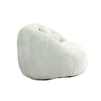 Fauteuil de détente blanc 63.78 rembourré en chenille avec mousse haute densité