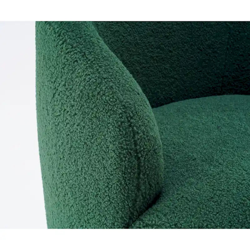 Fauteuil pivotant cylindrique vert moderne 25.6 avec anneau en métal