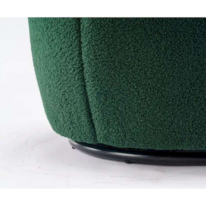 Fauteuil pivotant cylindrique vert moderne 25.6 avec anneau en métal
