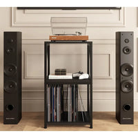 Meuble de rangement 3 niveaux pour tourne-disque et vinyles – 11,85P x 15,94L x 30,91H