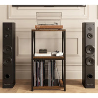 Meuble de rangement 3 niveaux pour tourne-disque et vinyles – 11,85P x 15,94L x 30,91H