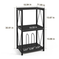 Meuble de rangement 3 niveaux pour tourne-disque et vinyles – 11,85P x 15,94L x 30,91H