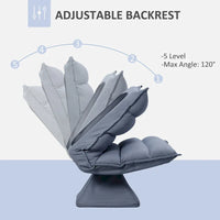 Fauteuil de sol pivotant avec support dorsal, fauteuil de jeu vidéo réglable en microfibre pour lire, se détendre, méditer, gris