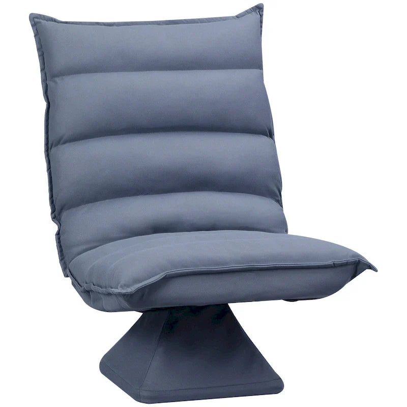 Fauteuil de sol pivotant avec support dorsal, fauteuil de jeu vidéo réglable en microfibre pour lire, se détendre, méditer, gris