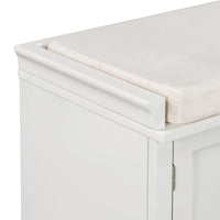 Banc de rangement avec 2 tiroirs et 2 placards, Banc à chaussures avec coussin amovible pour le salon