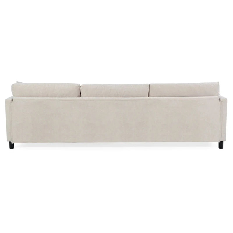 Canapé spacieux beige 107.87 4 places avec ottoman mobile
