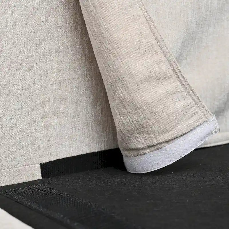 Canapé spacieux beige 107.87 4 places avec ottoman mobile