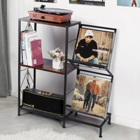 Table tourne-disque avec rangement pour disques vinyles - 27,5 x 11,8 x 32,5 pouces