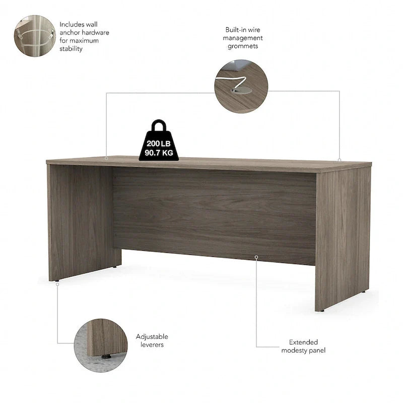 Bureau 72W Studio C avec huche et tiroirs de Bush Business Furniture