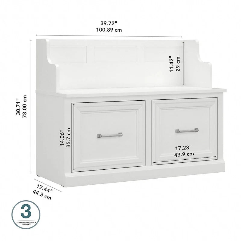 Banc d'entrée Woodland 40W avec portes par Bush Furniture
