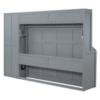 Lit escamotable Queen Size avec armoire et tiroirs