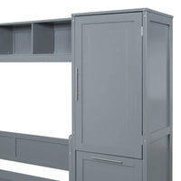 Lit escamotable Queen Size avec armoire et tiroirs