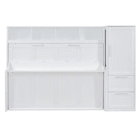 Lit escamotable Queen Size avec armoire et tiroirs