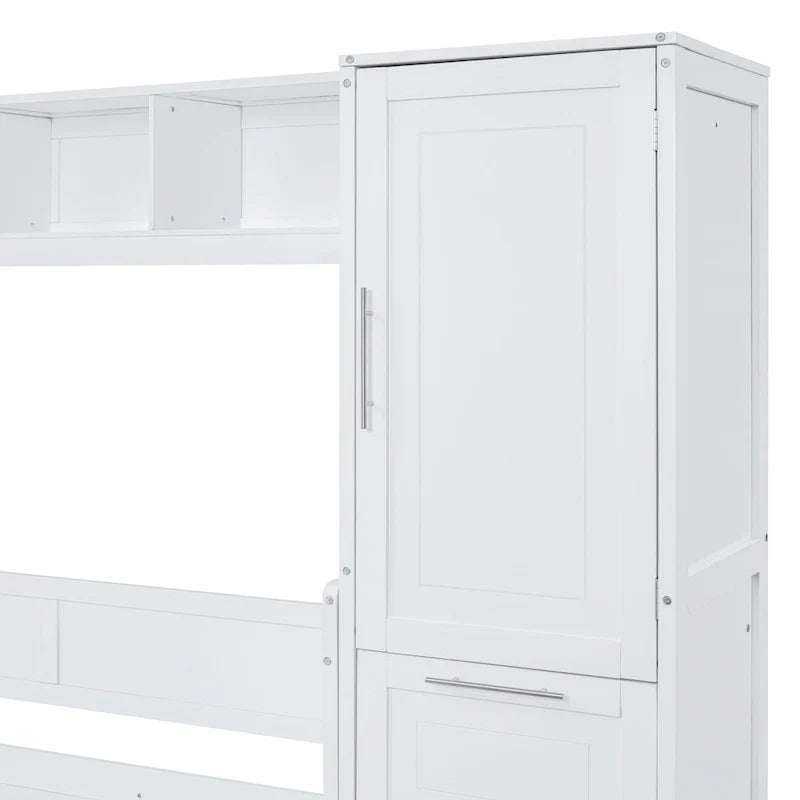 Lit escamotable Queen Size avec armoire et tiroirs