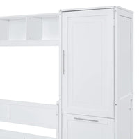 Lit escamotable Queen Size avec armoire et tiroirs