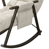 Fauteuil à bascule classique moderne rembourré en tissu avec poche de rangement