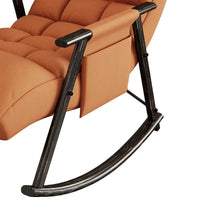 Fauteuil à bascule classique moderne rembourré en tissu avec poche de rangement