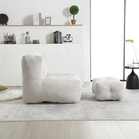 Fauteuil moderne pour adulte avec mousse à mémoire de forme haute densité et 1 pouf pour chambre et salle de lecture