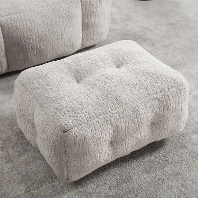 Fauteuil moderne pour adulte avec mousse à mémoire de forme haute densité et 1 pouf pour chambre et salle de lecture