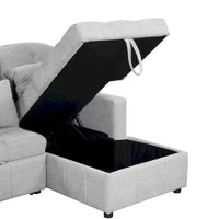 Canapé sectionnel convertible en U surdimensionné en chenille 110 po avec couchage escamotable, doubles méridiennes de rangement et 2 ports USB