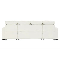 Canapé sectionnel convertible en U surdimensionné en chenille 110 po avec couchage escamotable, doubles méridiennes de rangement et 2 ports USB