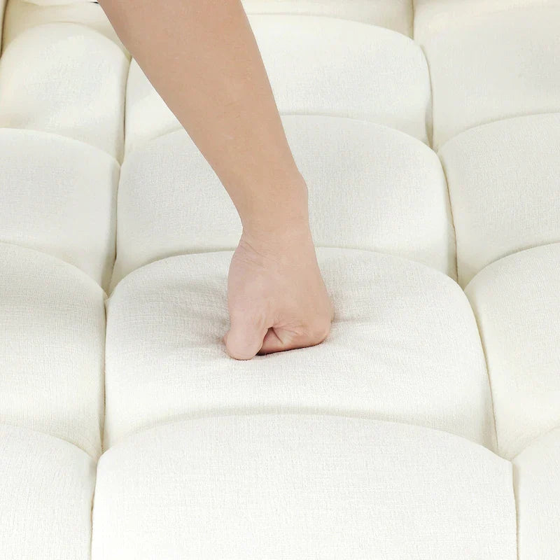 Canapé d'angle modulable en chenille surdimensionné de 279 cm avec lit gigogne, deux méridiennes de rangement et 2 ports USB