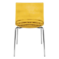 Chaise de salle à manger en acrylique Astor avec pieds chromés, chaise d'appoint moderne à motif ondulation d'eau