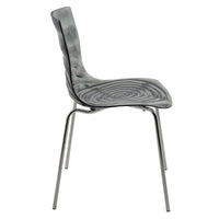 Chaise de salle à manger en acrylique Astor avec pieds chromés, chaise d'appoint moderne à motif ondulation d'eau