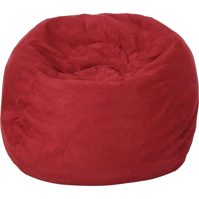Pouf géant LSI de 1,5 m en mousse déchiquetée avec housse amovible en microsuède, siège confortable pour enfants et adultes, Rouge chinois