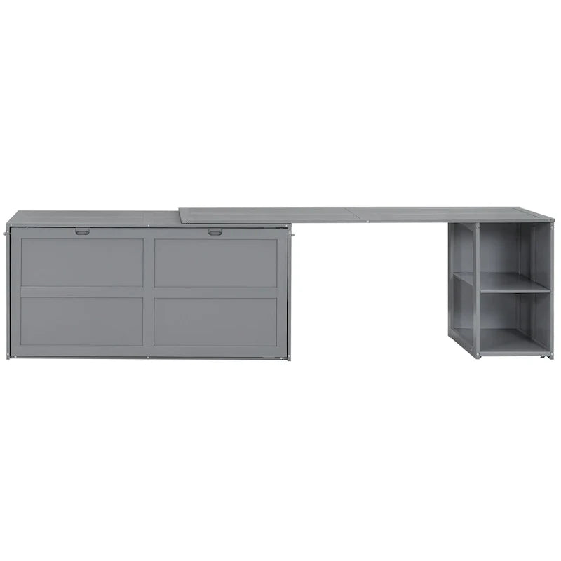 Lit escamotable taille Queen avec bureau pivotant