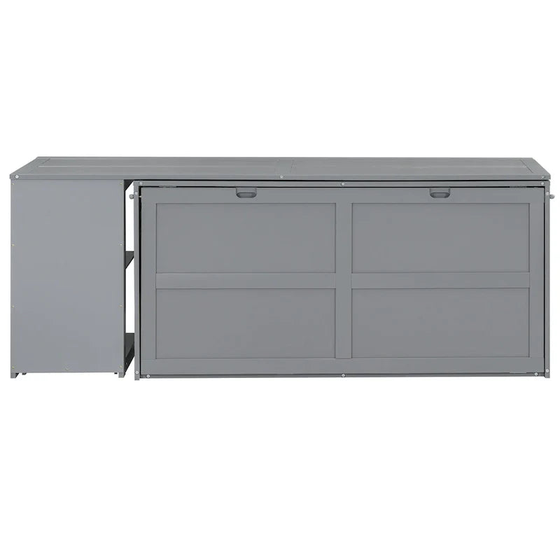 Lit escamotable taille Queen avec bureau pivotant