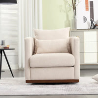 GDFStudio - Fauteuil baril pivotant Harper en chenille avec base en métal robuste et design ergonomique