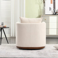 GDFStudio - Fauteuil baril pivotant Harper en chenille avec base en métal robuste et design ergonomique