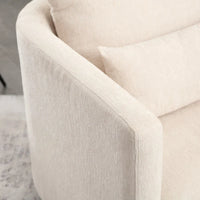 GDFStudio - Fauteuil baril pivotant Harper en chenille avec base en métal robuste et design ergonomique